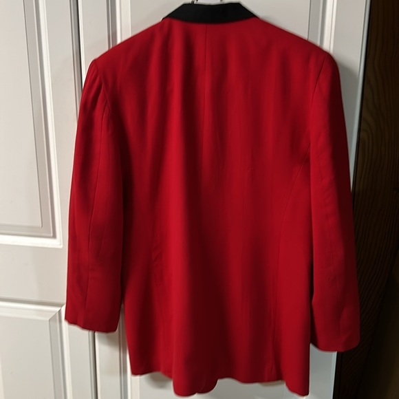 Leslie Fay Sportswear, ladies blazer, lipstick, red, black collar&Lapel, sz 16 - Picture 7 of 13